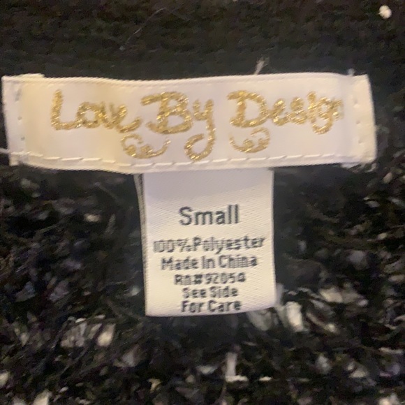 Love By Design Black & White Zippered Sweater - Size S - Picture 6 of 6